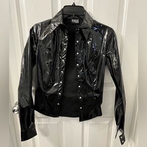 Black PVC Women’s Jacket Size 6
